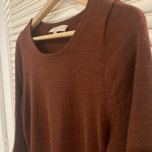 SOLD Ann Taylor Loft Wool Blend Hi Low 3/4 Sleeve Blouse Size Small - Picture 2 of 6